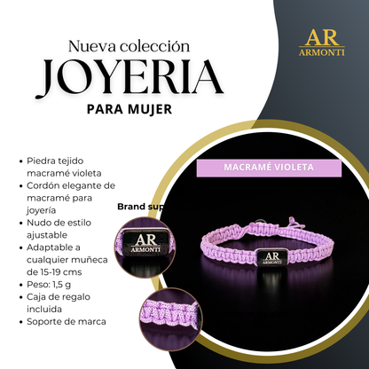 Pulsera violeta de MACRAMÉ mujer