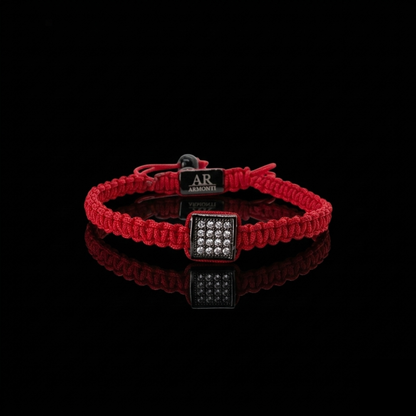 Pulsera roja MACRAMÉ CIRCONITA para mujer