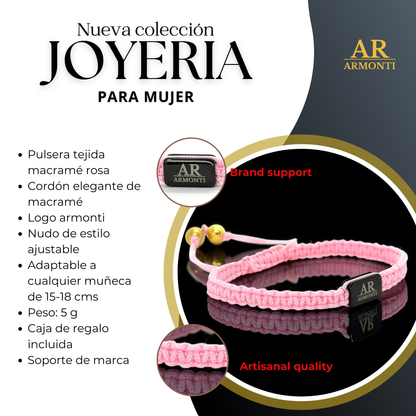 Pink MACRAMÉ bracelet for women