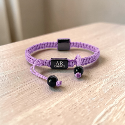 Pulsera violeta MACRAMÉ CIRCONITA para mujer