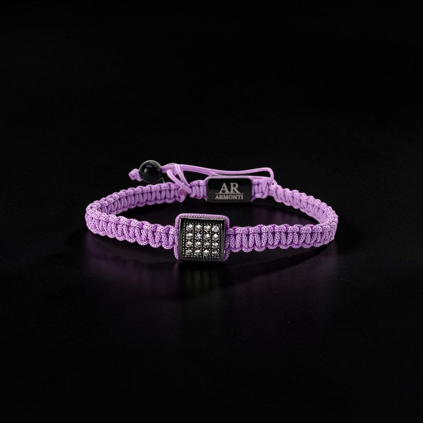 Pulsera violeta MACRAMÉ CIRCONITA para mujer
