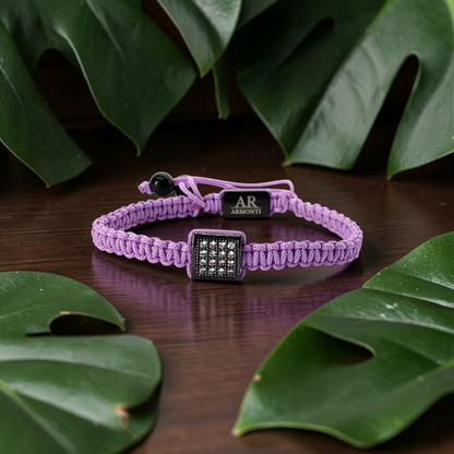 Pulsera violeta MACRAMÉ CIRCONITA para mujer