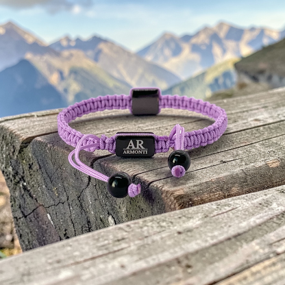 Pulsera violeta MACRAMÉ CIRCONITA para mujer