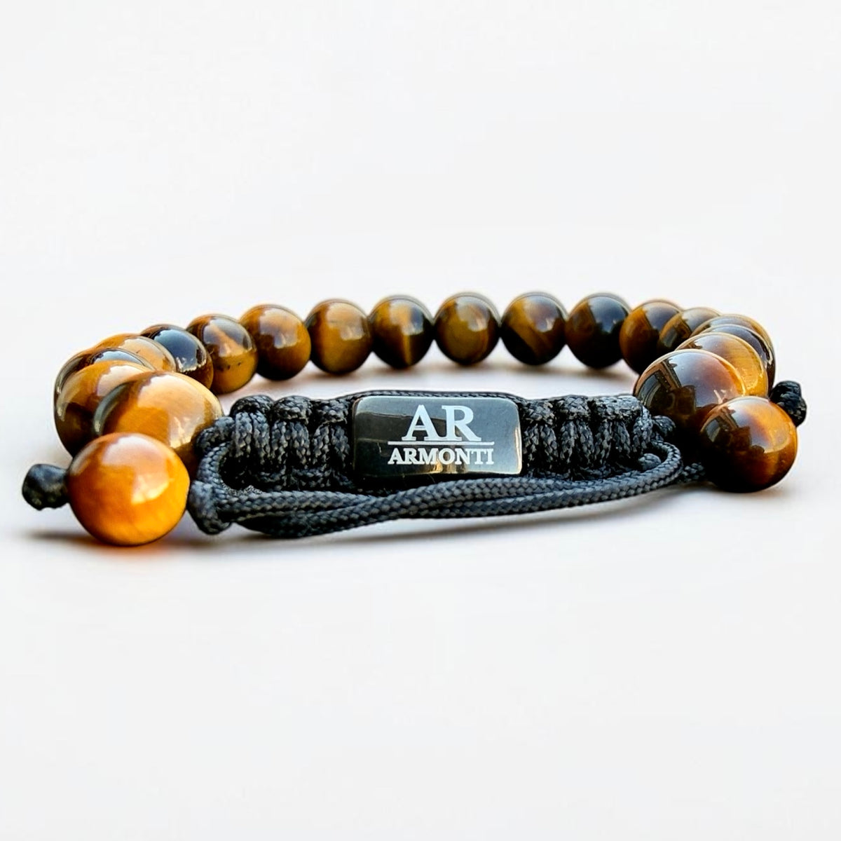 Pulsera de Ojo de Tigre Amarillo 8mm ajustable para Hombre