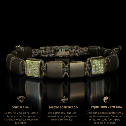 Pulsera de ÓNIX MATTE piedra plana hombre de ARMONTI