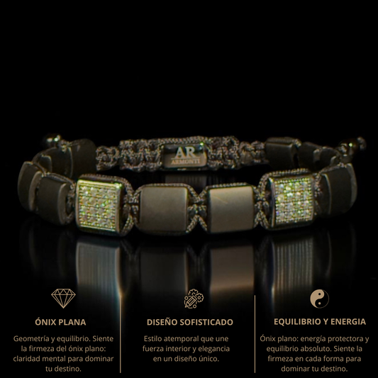 Pulsera de ÓNIX MATTE piedra plana hombre de ARMONTI