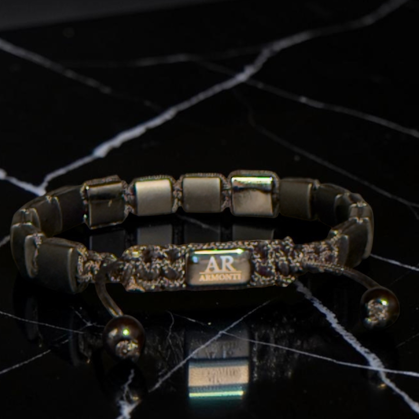 Pulsera de ÓNIX MATTE piedra plana hombre de ARMONTI