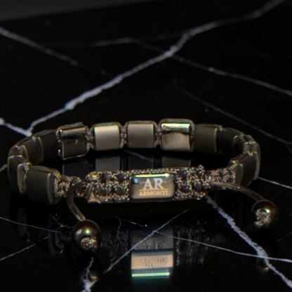 Pulsera de ÓNIX MATTE piedra plana hombre de ARMONTI