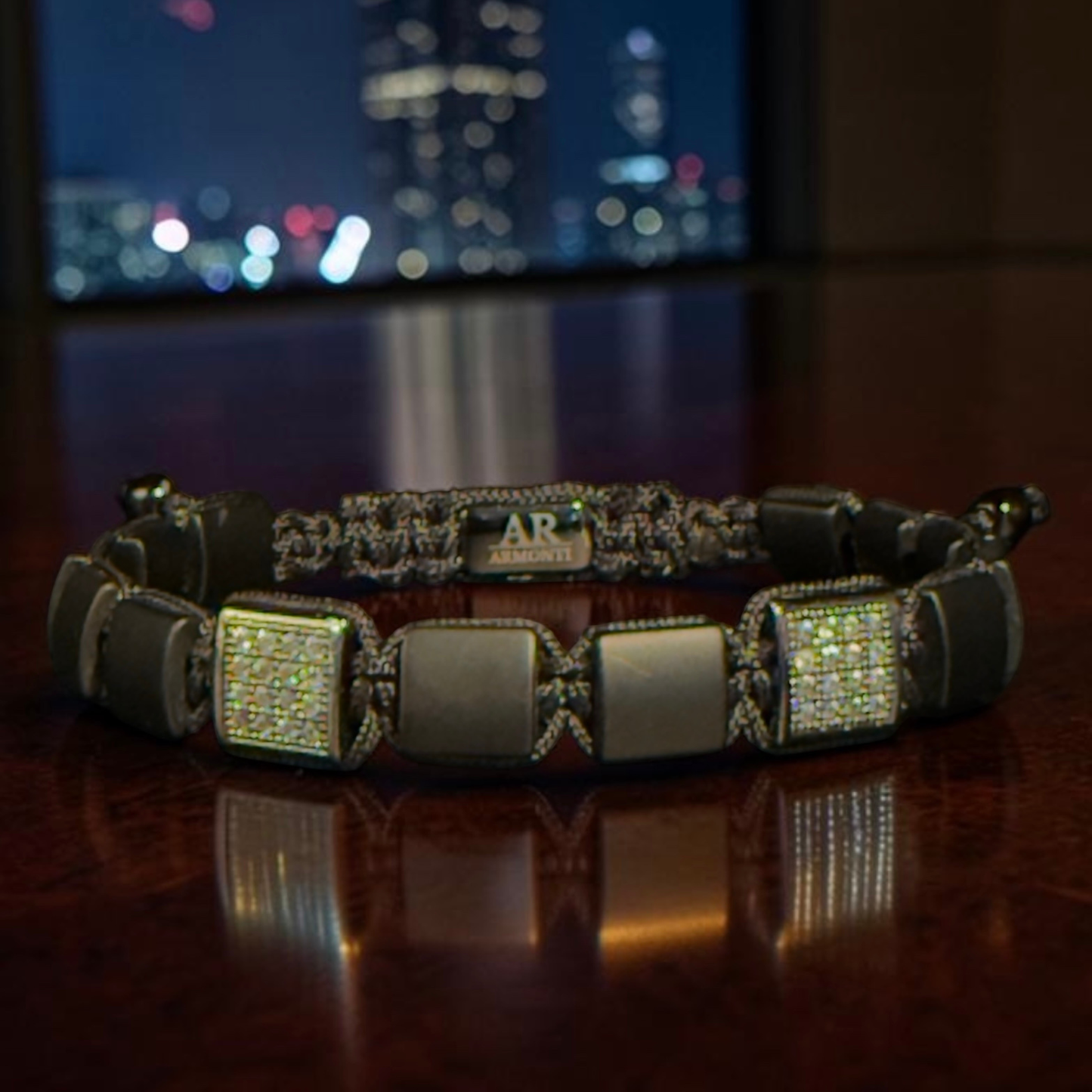 Pulsera de ÓNIX MATTE piedra plana hombre de ARMONTI