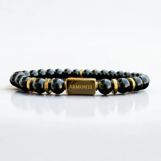 Pulsera de Ónix Negro Brillante 6mm para Hombre
