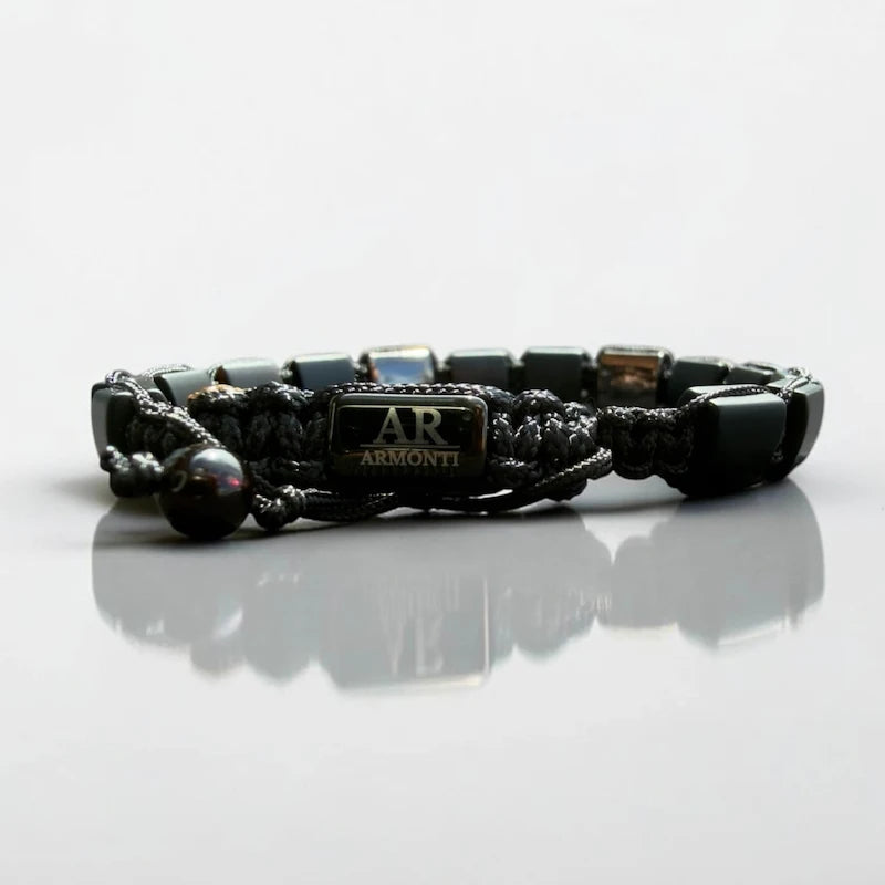 Matte Black Onyx Square Men's Bracelet