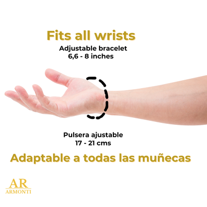 Pulsera de Ónix Negro Mate doble 6mm para Hombre