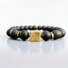 Men's 8mm Matte Black Onyx Elastic Bracelet