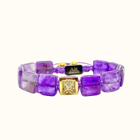 Pulsera AMATISTA piedras planas MUJER