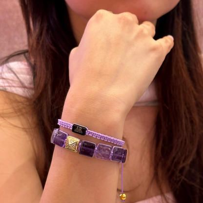 Pulsera AMATISTA piedras planas MUJER