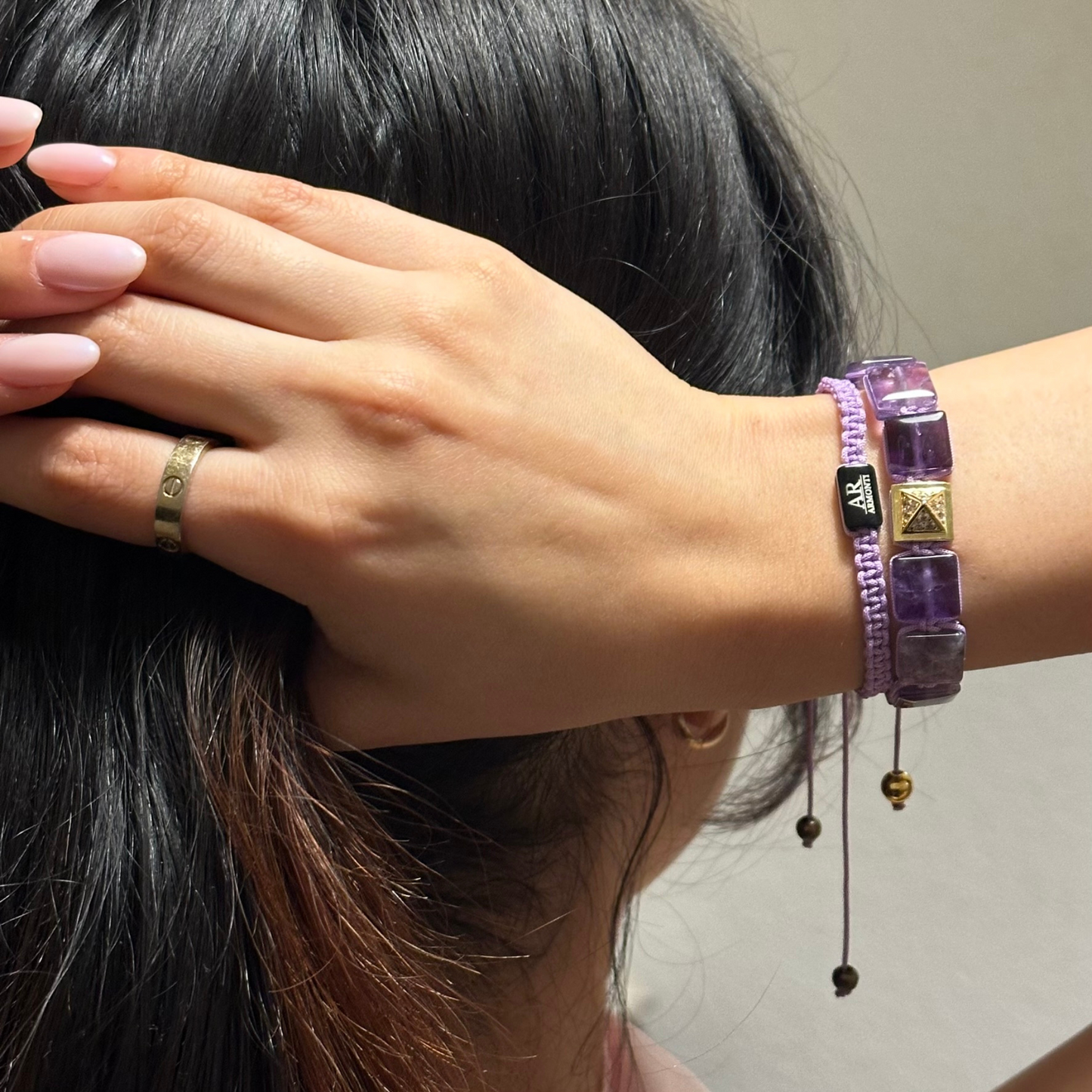 Pulsera AMATISTA piedras planas MUJER
