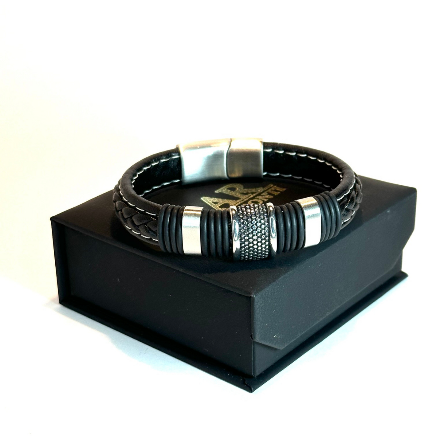 Renegade flat stitched leather bracelet by Armonti