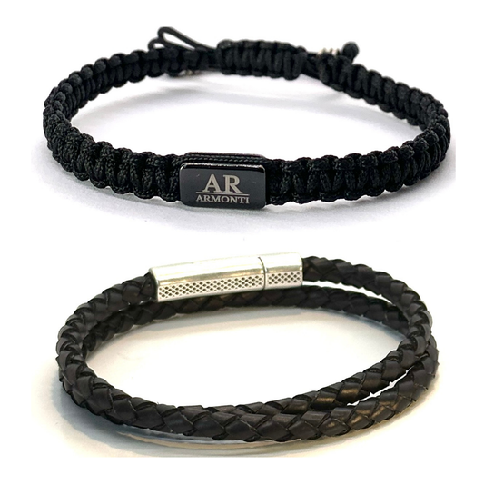Pulsera de Cuero Trenzado y Macramé: Elegancia y Estilo Atemporal