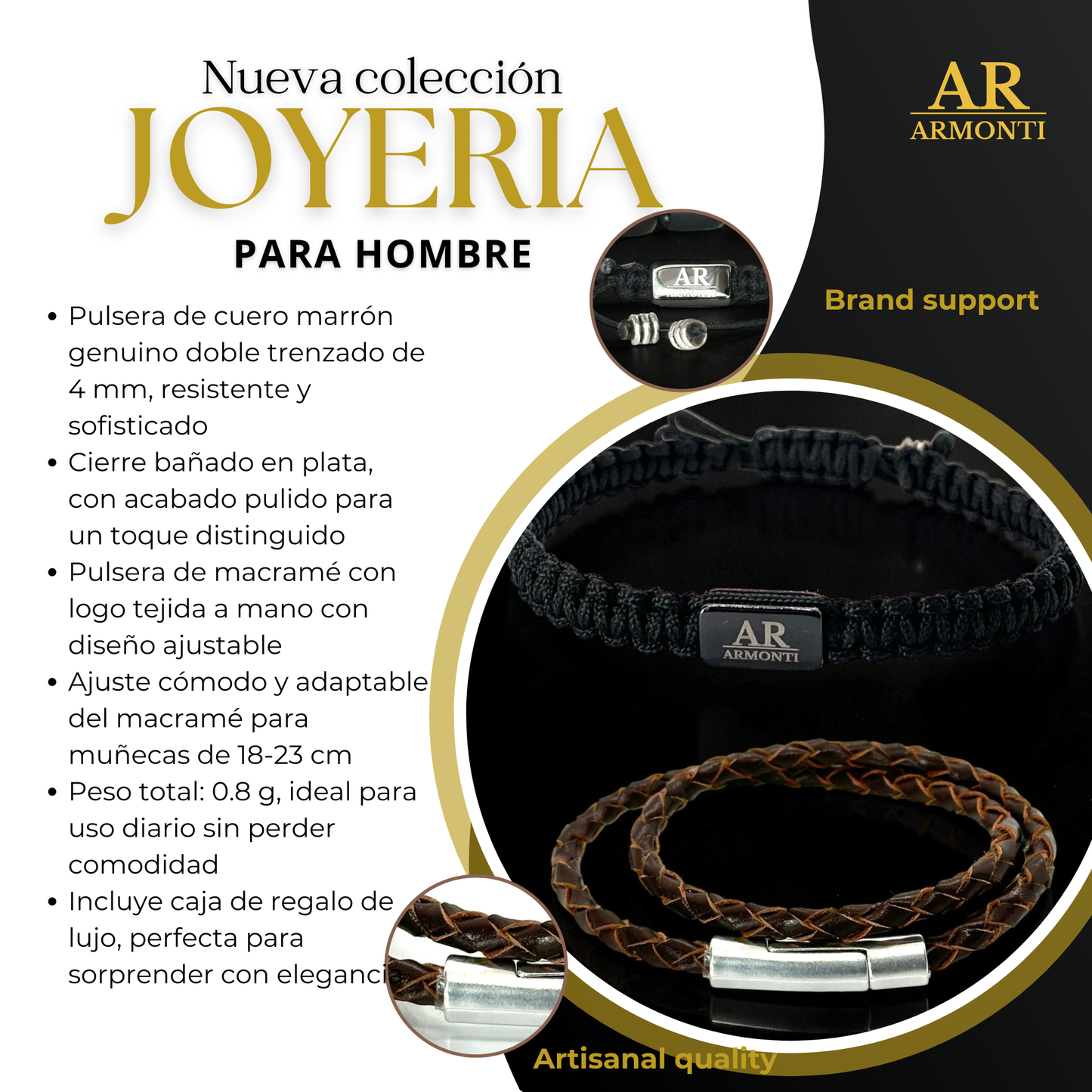 Braided Leather and Macramé Bracelet: Elegance and Timeless Style