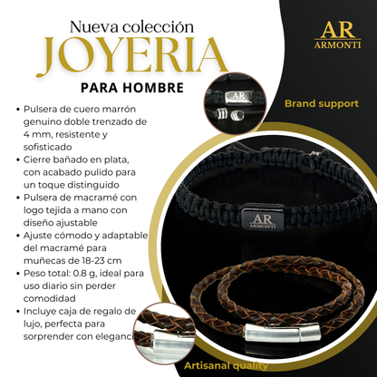 Braided Leather and Macramé Bracelet: Elegance and Timeless Style
