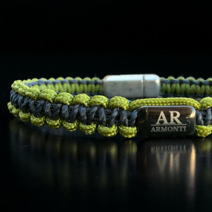 Pulsera MACRAMÉ negra y verde hombre