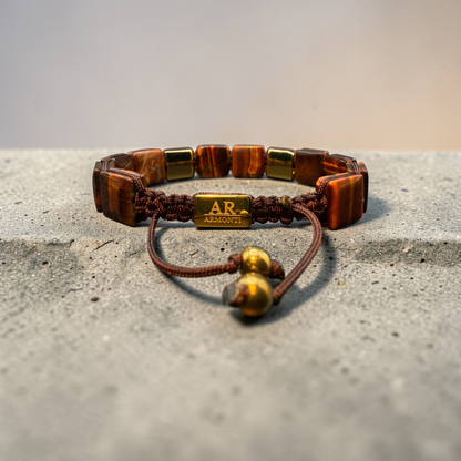 Pulsera de ojo de tigre cuadrada hombre