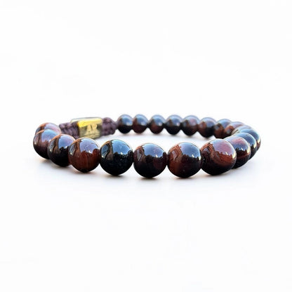 Pulsera de piedra natural Ojo de Tigre Rojo 6mm ajustable para Mujer