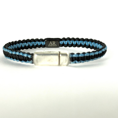 Pulsera MACRAMÉ Negra y azul hombre