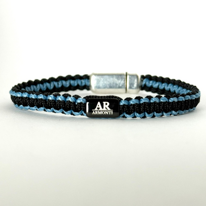Pulsera MACRAMÉ Negra y azul hombre