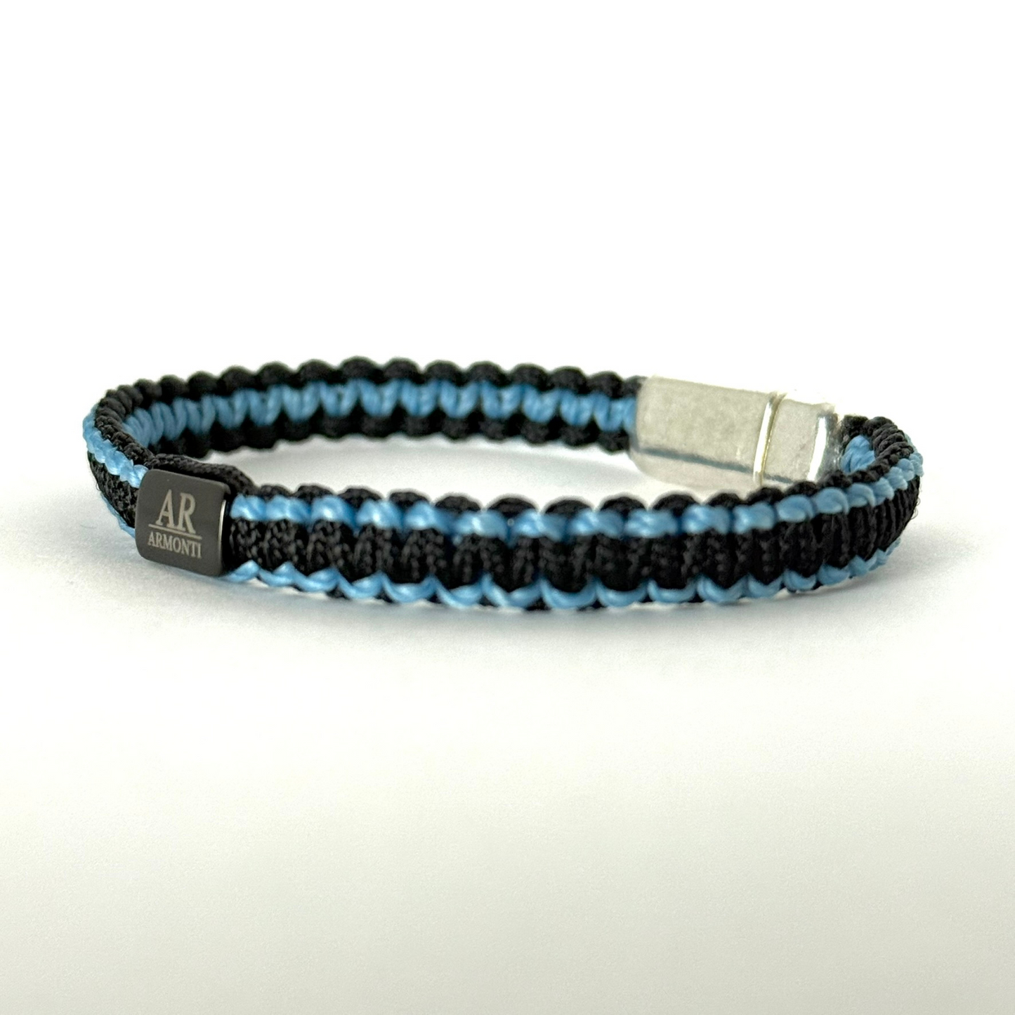 Pulsera MACRAMÉ Negra y azul hombre