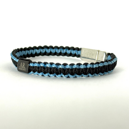 Pulsera MACRAMÉ Negra y azul hombre