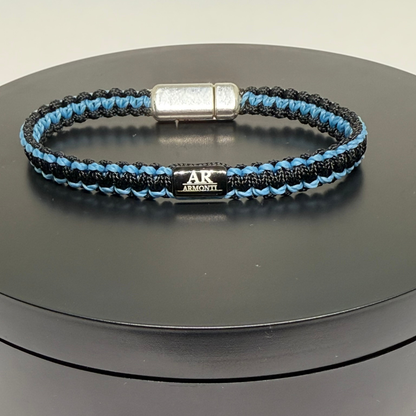 Pulsera MACRAMÉ Negra y azul hombre
