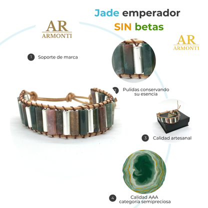Pulsera de Jade Verde Vivo Joyería Artesanal para Mujeres Inspirada en la Naturaleza