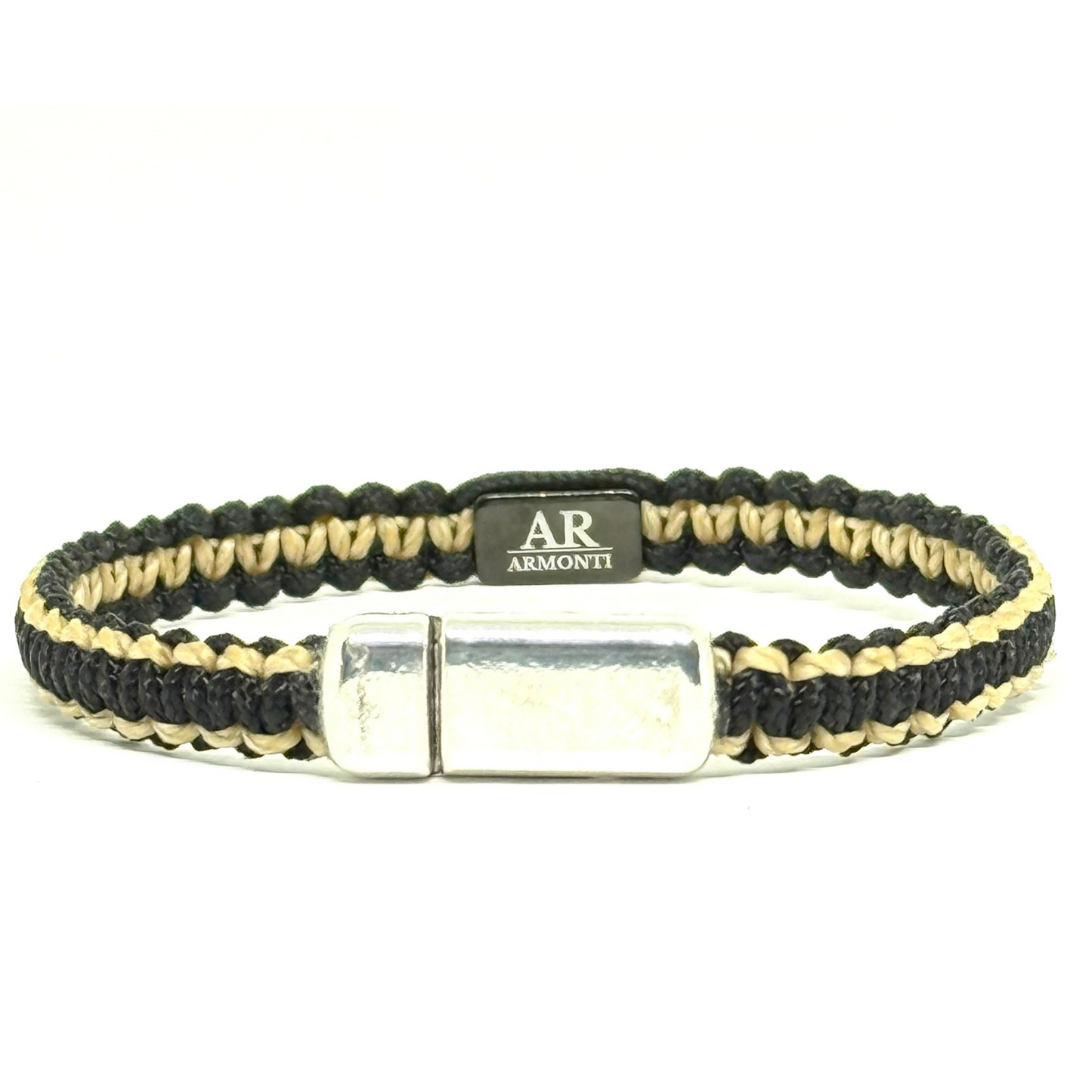 Pulsera MACRAMÉ Negra y marrón claro hombre