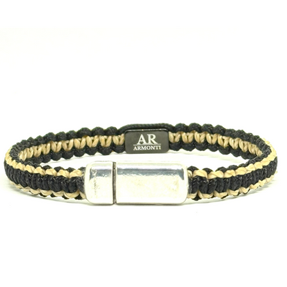 Pulsera MACRAMÉ Negra y marrón claro hombre