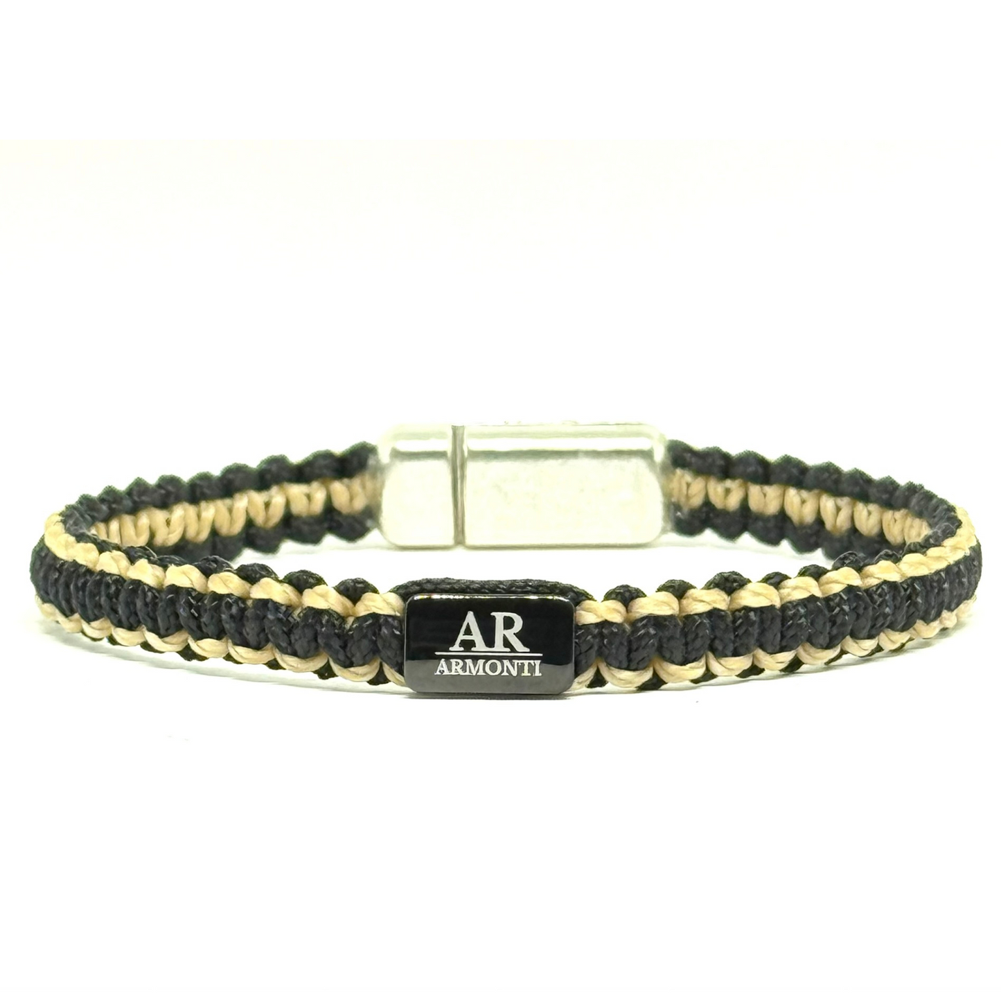 Pulsera MACRAMÉ Negra y marrón claro hombre