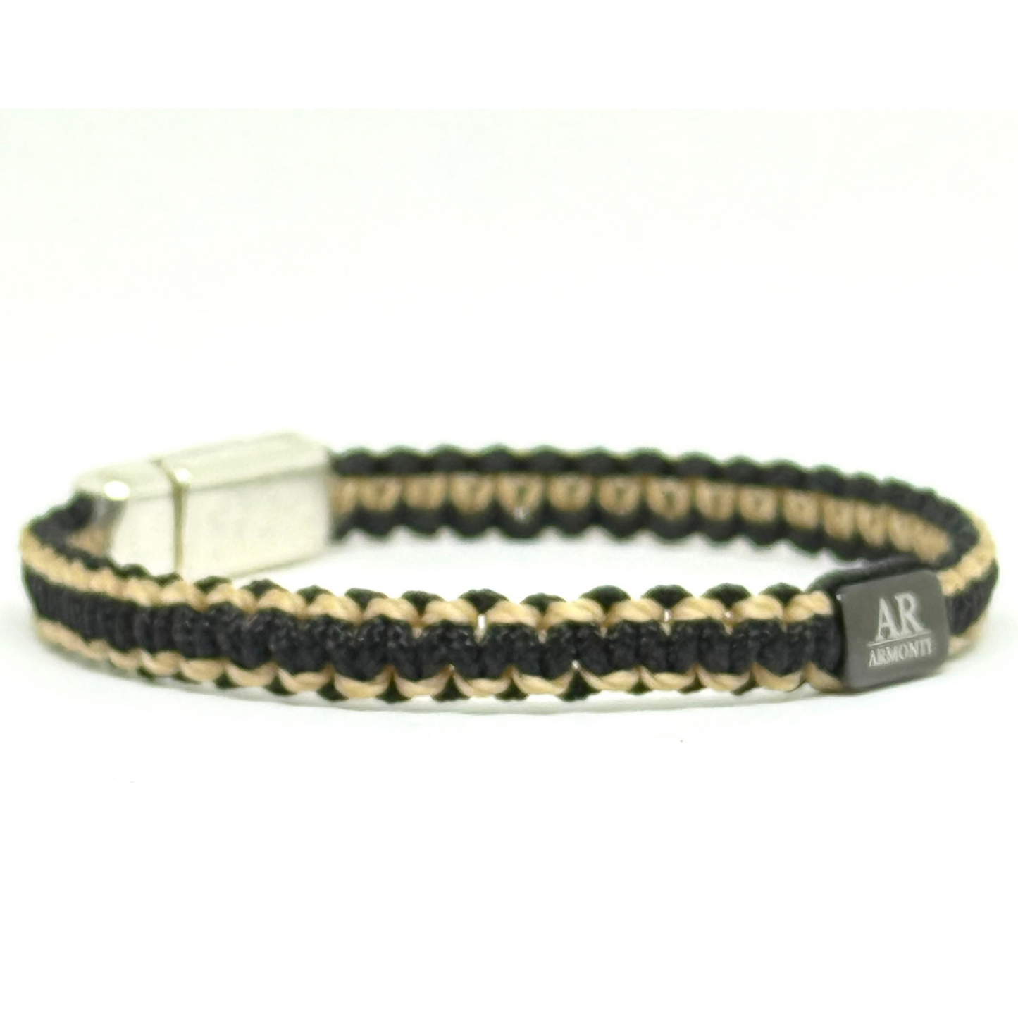 Pulsera MACRAMÉ Negra y marrón claro hombre