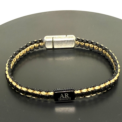 Pulsera MACRAMÉ Negra y marrón claro hombre