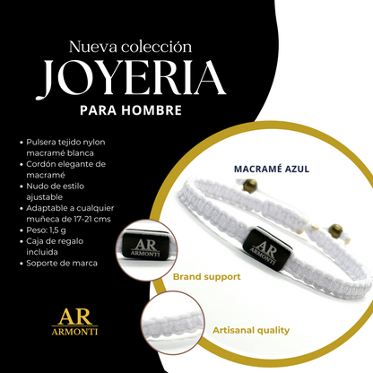 Pulsera MACRAMÉ blanca hombre