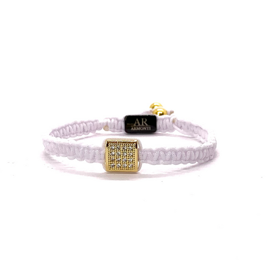 Pulsera blanca MACRAMÉ CIRCONITA para mujer