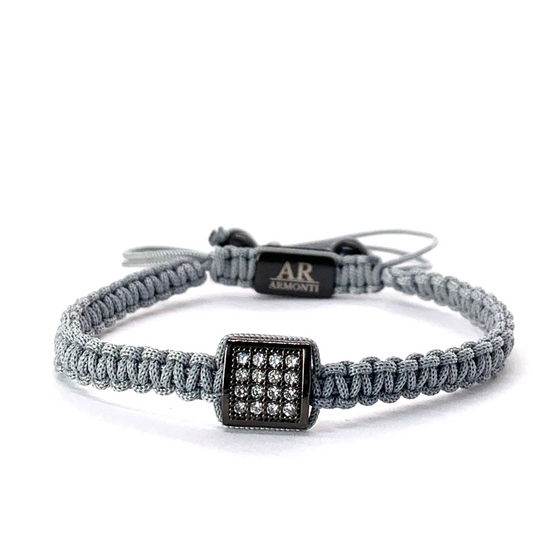 Pulsera gris MACRAMÉ CIRCONITA para mujer