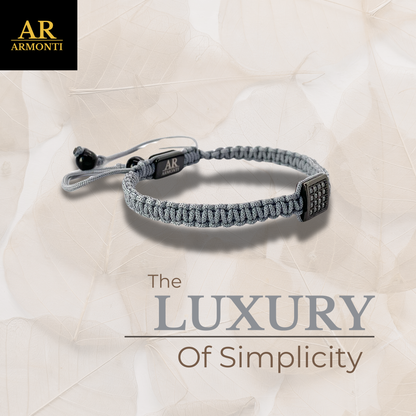 Pulsera gris MACRAMÉ CIRCONITA para mujer