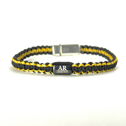 Pulsera MACRAMÉ Negro y amarillo hombre