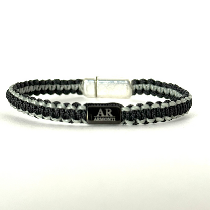 Pulsera MACRAMÉ Negra y gris hombre