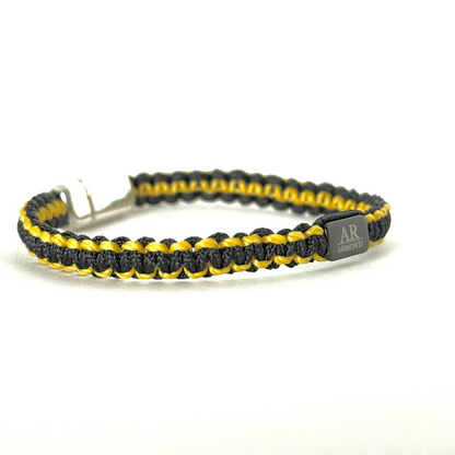 Pulsera MACRAMÉ Negro y amarillo hombre
