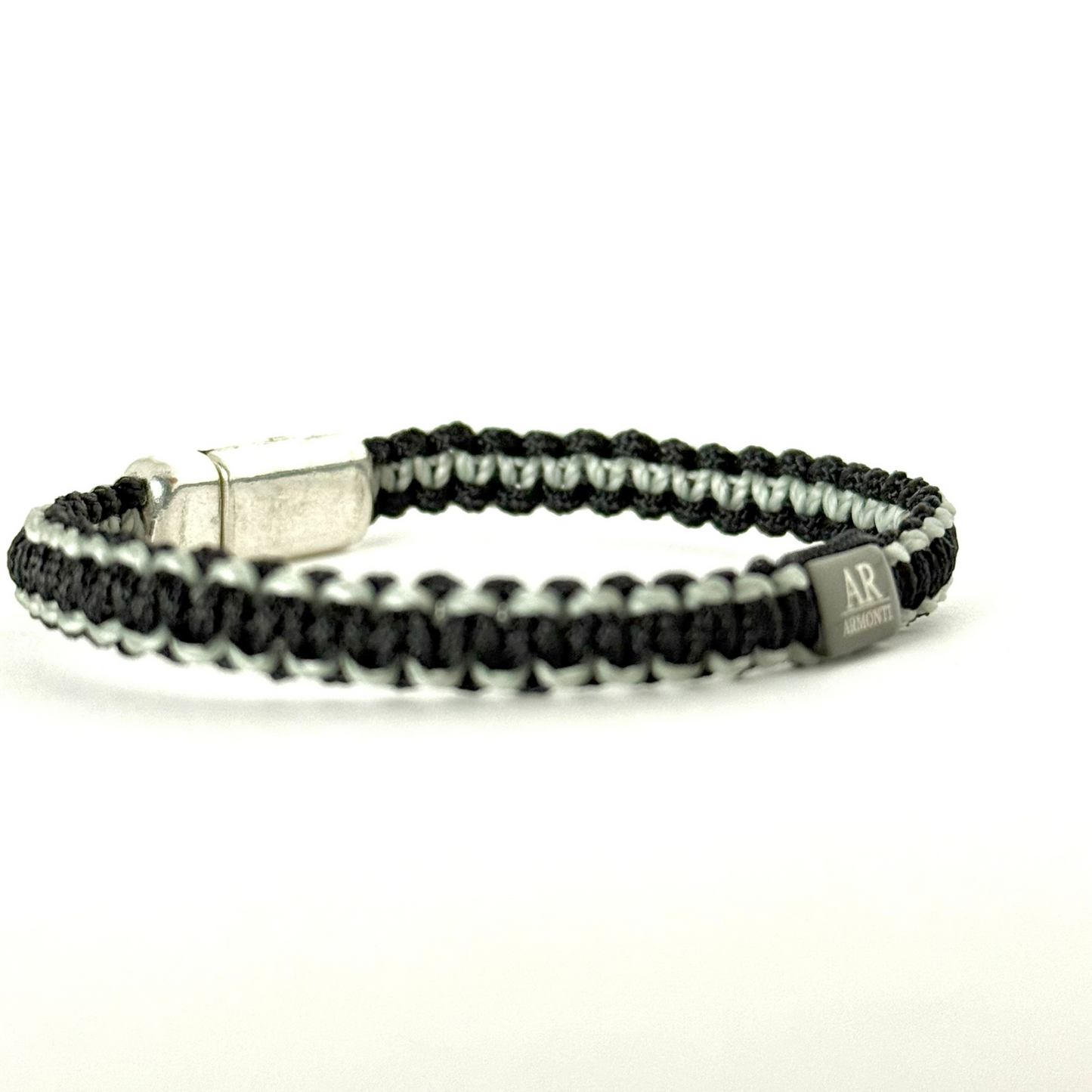 Pulsera MACRAMÉ Negra y gris hombre