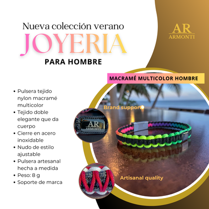 Pulsera macramé multicolor hombre verano