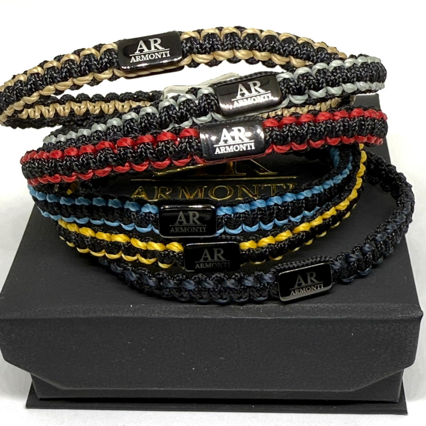 Pulsera MACRAMÉ Negra y gris hombre