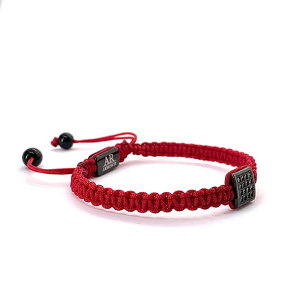 Pulsera roja MACRAMÉ CIRCONITA para mujer