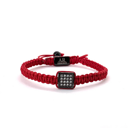 Pulsera roja MACRAMÉ CIRCONITA para mujer